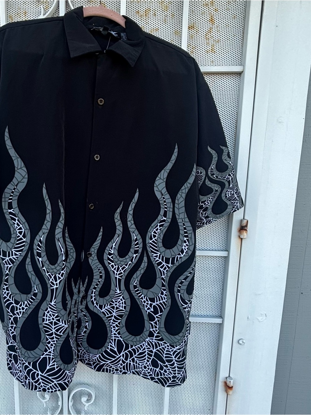 Ethic Clothing Company Black Shirt XL Gothic Streetwear short sleeve button